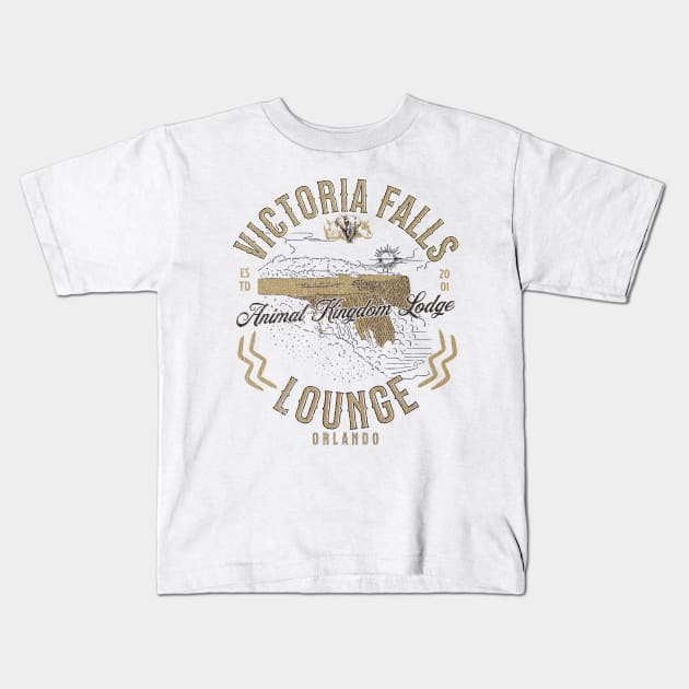 Victoria Falls Lounge at The Animal Kingdom Lodge Orlando Kids T-Shirt by Joaddo